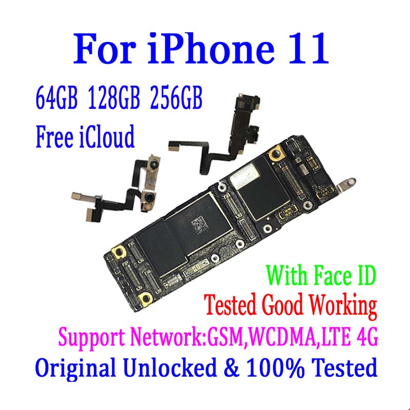 100 Original Unlocked Motherboard for iPhone 11 with Full Chips Good Working Mainboard with